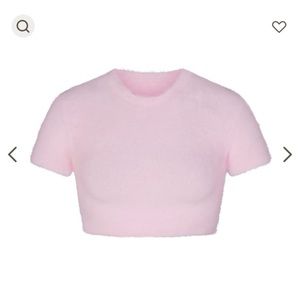 SKIMS Fuzzy Knits Super Cropped T-Shirt XS